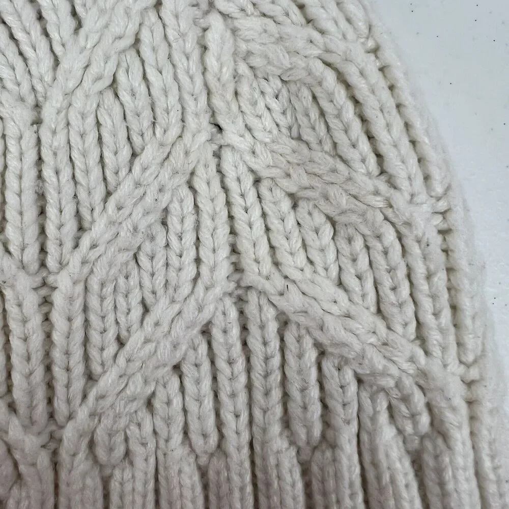 Under Armour Women’s UA Around Town Beanie Knit Cream Fleece Lined‎ Warm OSFM